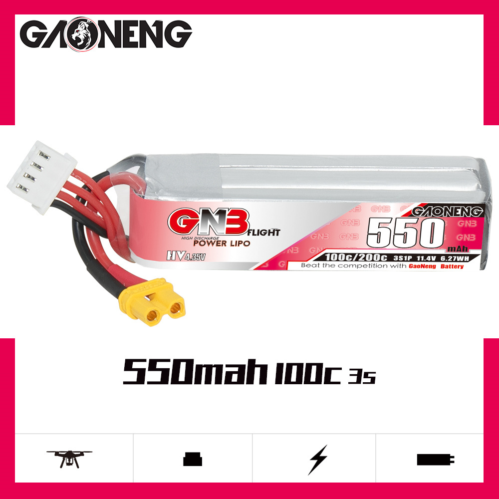 GNB HV 11.4V 550mAh 100C/200C  - Drone Battery Plate 评论和价格