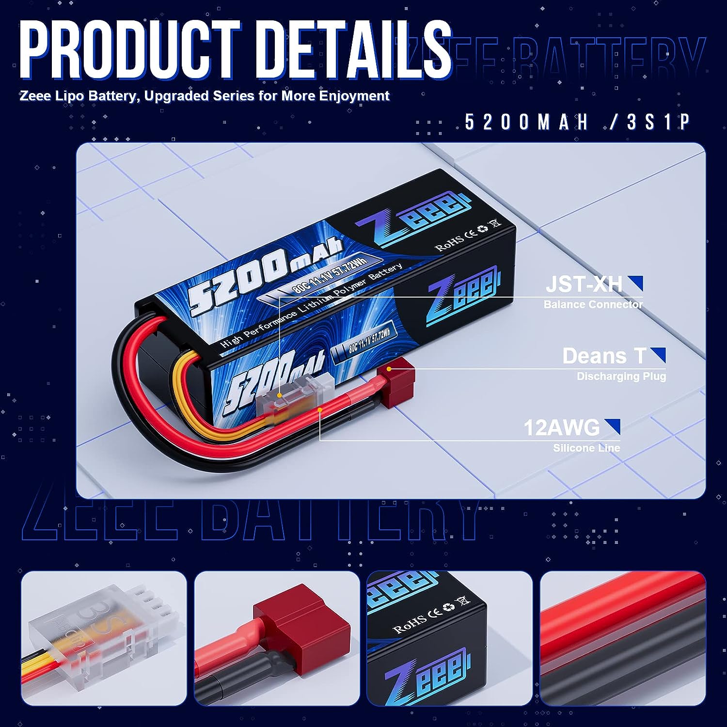 1/2pcs Zeee 3S 5200mAh Lipo Ba - Drone Battery 4S 评论和价格